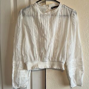 Zara White Sheer Blouse
